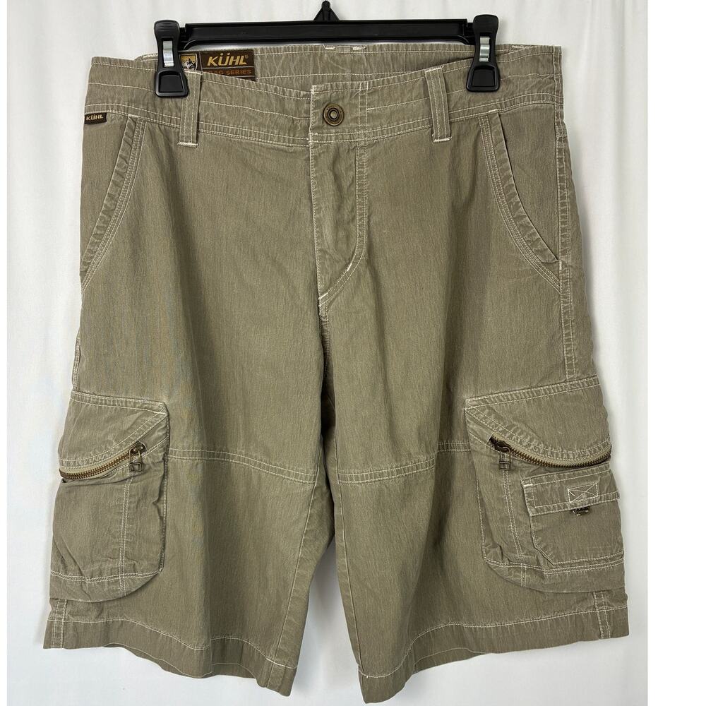 Kuhl Ambush Cargo Shorts Mens 32 Light Brown Summer Hiking Camping Outdoor
